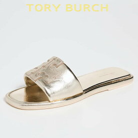 トリーバーチ サンダル レディース ぺたんこ 歩き やすい ブランド おしゃれ ゴールド つっかけ Tory Burch