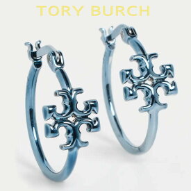 トリーバーチ ピアス フープ ブランド アイスブルー 大人かわいい 18K金 シンプル プレゼント Tory Burch