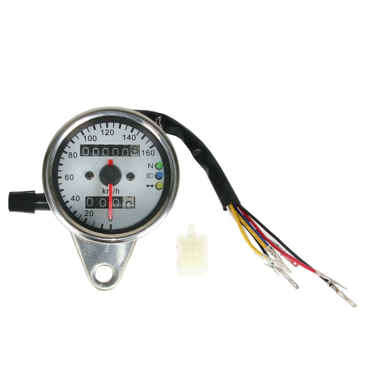 楽天市場 汎用 バイク 機械式 スピードメーター 速度計 60mm 160km H 3連 ステー Ledバックライト付 ホワイト パネル ライト 夜光表示 ウィンカー Dc12v 160km H シルバー ステンレス バギー Atv 省電力 修理 交換 カプラー付き バイク パーツバッテリー販売のrise