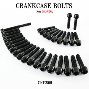チタンボルト ホンダ CRF250L/250M MD38専用 クランクケース エンジンカバー ボルト セット 30本 ブラック 軽量化 カスタム ネジ レストア