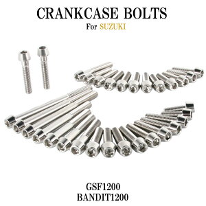 チタンボルト スズキ GSF1200 BANDIT1200専用 GV75A GV77A クランクケース エンジンカバー ボルト セット 31本 シルバー 軽量化 カスタム ネジ レストア バンディット1200