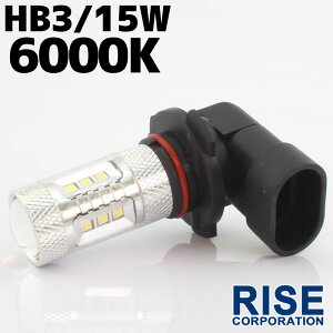 最新!!高品質!!15WLEDバルブ【HB3】フォグランプ等に…12V/24V兼用無極性タイプホワイト発光1個