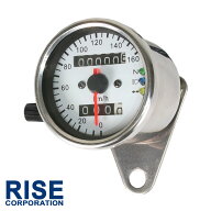 汎用 バイク 機械式 スピードメーター 速度計 60mm 160km/h 3連 ステー・LEDバックライト付 ホワイト パ…