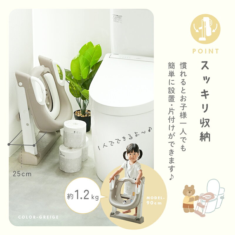 【20時~先着1,000枚!50%OFFクーポン】\おまるにもなる/2WAY補助便座 子供 トイレトレーニング トイトレ トイレ 練習 折りたたみ おまる ステップ 補助 便座 コンパクト 簡単組み立て 滑り止め付き ステップ 踏み台 プレゼント ギフト 自立式 おしゃれ 軽量 - メイン画像 17