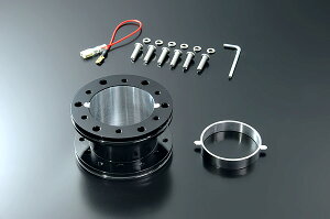 JDM アルミロングボススペーサー 50mm ブラック ステアリングポジションをレーシーにキメル!