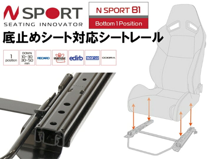 楽天市場】N-SPORT スムーズスライド 底止めタイプバケットシート用 