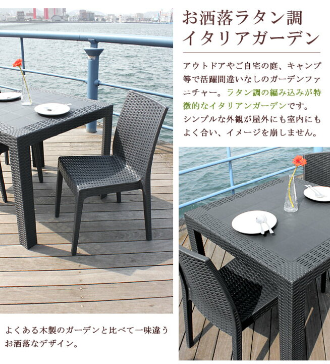 イタリア製】美品！屋外ソファ テーブル ラタン調 樹脂製 高品質 3点セット