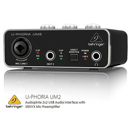 BEHRINGER/べリンガー UM2 48Vファンタム電源供給可能マイクプリアンプ搭載USBオーディオインターフェース　UM2 U-PHORIA　UM-2