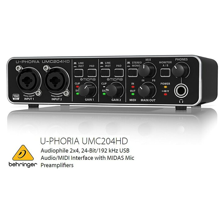 楽天市場】BEHRINGER/べリンガー UMC204HD U-PHORIA MIDASマイク 