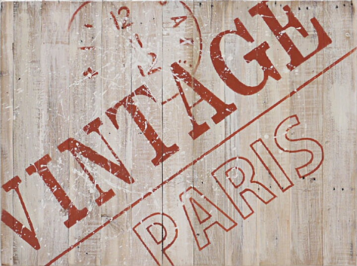 楽天市場】ウッドサインボード Art.06 VINTAGE PARIS リサイクルウッド 