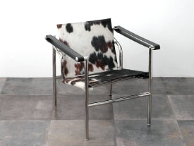 【一点物】LC1 Sling Chair（スリングチェアー） カウスキン(A) 天然皮 Sling Chair バスキュラントチェア ル・コルビジェ Le Corbusier スリングチェア リクライニングチェア リラックスチェア 牛 皮 革 ブラウン ブラック ホワイト デザイナーズデザイナーズ リプロダクト