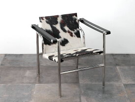 【一点物】LC1 Sling Chair（スリングチェアー） カウスキン(B) 天然皮 Sling Chair バスキュラントチェア ル・コルビジェ Le Corbusier スリングチェア リクライニングチェア リラックスチェア 牛 皮 革 ブラウン ブラック ホワイト デザイナーズデザイナーズ リプロダクト