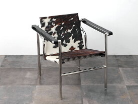 【一点物】LC1 Sling Chair（スリングチェアー） カウスキン(D) 天然皮 Sling Chair バスキュラントチェア ル・コルビジェ Le Corbusier スリングチェア リクライニングチェア リラックスチェア 牛 皮 革 ブラウン ブラック ホワイト デザイナーズデザイナーズ リプロダクト