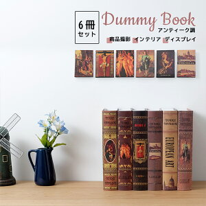 【6冊セット】ダミーブック アンティーク調 インテリアブック フェイクブック インテリアマガジン ライフスタイル 古書 洋書 雑誌 飾り ディスプレイ 韓国 北欧 インテリア イミテーショ