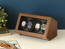 Abies カペラ ワインディングマシーン 4本巻 ウォールナット × ブラック 天然木使用 4連 ウォッチワインダー 腕時計 …