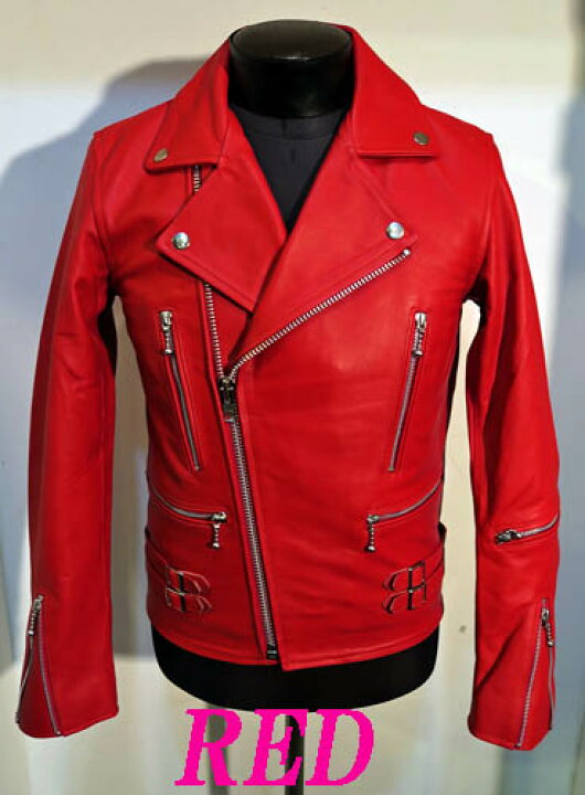 楽天市場 本革ukライダース ダブルライダース 革ジャン 牛革 赤レッド ライダースジャケット メンズ 本革 本格仕様 Road And Sky