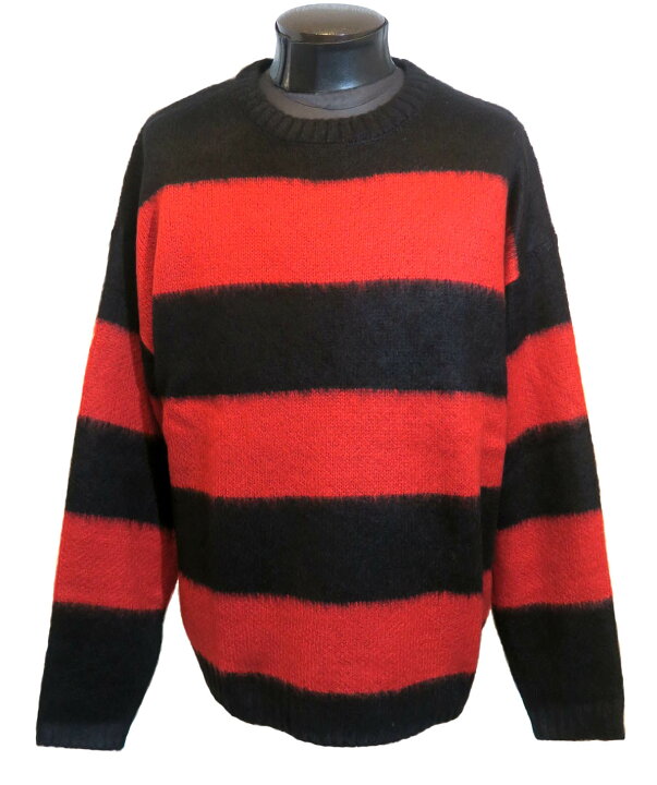 楽天市場 パンキッシュなボーダーニット 黒 赤 メンズ セーター 赤黒 レッド ブラック パンク ロック ヴィジュアル系 Road And Sky