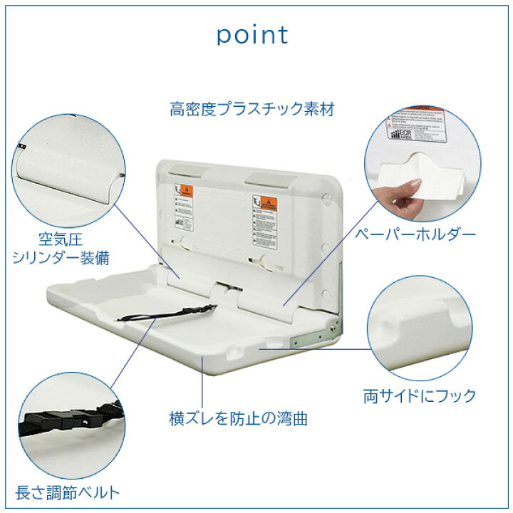 楽天市場】【楽天1位】 【在庫有り】ECR4Kids 壁掛け式 おむつ交換台 