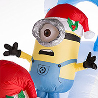 【在庫有り】ミニオンズ クリスマス エアーバルーン 《スライド》雪 風船 エアーブロー ケビン スチュワート ボブ パーティー 誕生日 デコレーション  イベント ジャンボ ビッグ サイズ Gemmy Airblown Inflatable Minions Naughty or Nice Slide  
