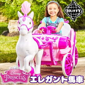 【6/1ポイント2倍】Huffy ディズニー プリンセス ロイヤルホース and キャリッジ ライドオン 子供用 電動乗用玩具 電動乗用カー 馬車 充電式 室内用 庭 散歩 豪華 Huffy Disney Princess Royal Horse and Carriage Girls' 6V Battery-Powered Ride-On