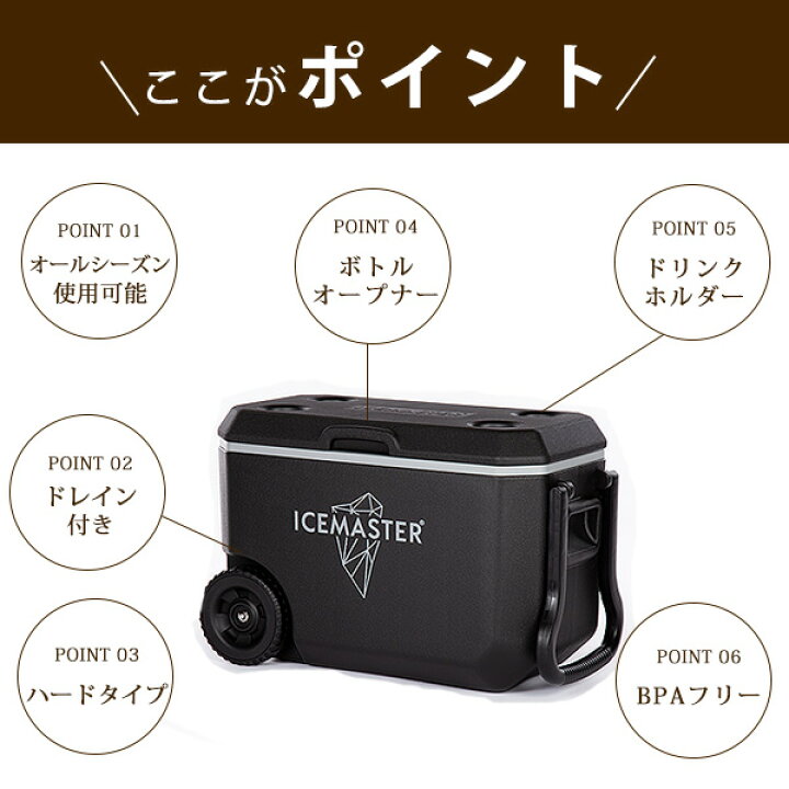 楽天市場】【楽天1位】 【在庫有り】クーラーボックス キャスター付き 