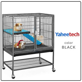【在庫有り】Yaheetech 34インチ スモールアニマル ケージ 大型 ペット ケージ キャスター付き 小動物用 ケージ 小動物 モルモット リス チンチラ フェレット ウサギ ハリネズミ ハムスター ペット用品 Yaheetech 34 Inches Small Animal Cag