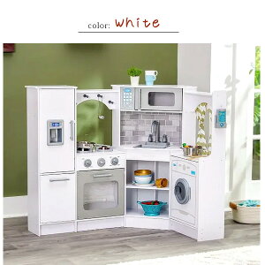 【在庫有り】【ギフト包装不可商品】キッドクラフト アルティメット コーナー プレイ キッチン With ライト and サウンド おままごと 木製 女の子 子供家具 レンジ コンロ オーブン 洗濯機 冷