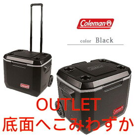 【アウトレット】【底面へこみわずか】コールマン エクストリーム 5 ホイール クーラー 《ブラック》 50QT 【容量約47L】キャスター付き クーラーボックス 保冷 大容量 大型 アウトドア キャンプ 釣り Coleman 50-Quart Xtreme 5 Wheeled Cooler