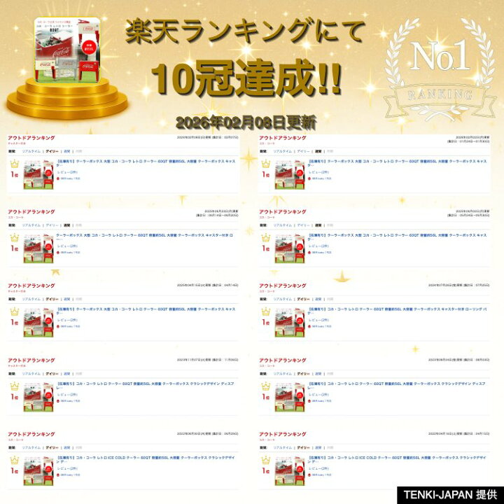 楽天市場】【楽天1位】 クーラーボックス 大型 コカ・コーラ レトロ 