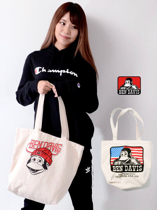 楽天市場 ゆうメール便送料無料 ベンデイビス Ben Davis バッグ トートバッグ レディース メンズ ユニセックス トート キャンバス ロゴ ゴリラ エコバッグ Bag カバン 鞄 通勤 通学 可愛い おしゃれ w 9101 母の日 ギフト プレゼント ラッピング Rodeo Bros