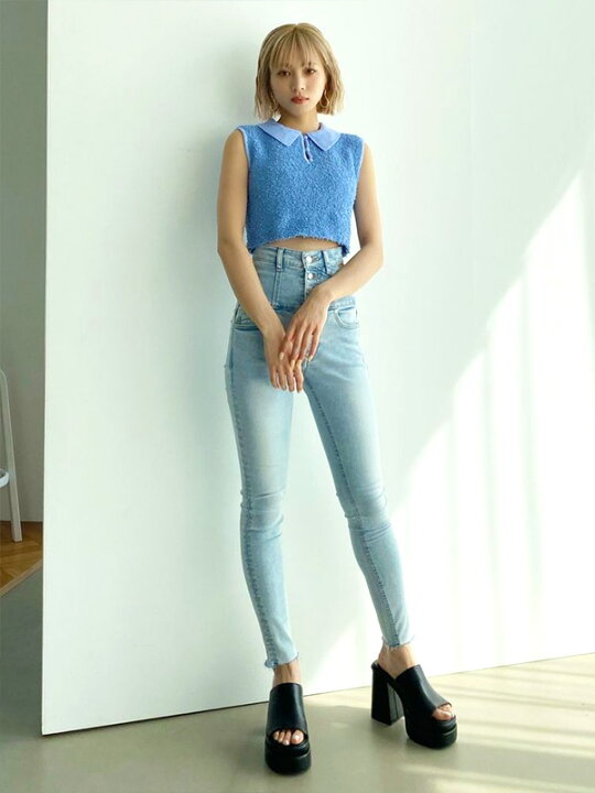 EMODAハイウエストデニムスキニー 