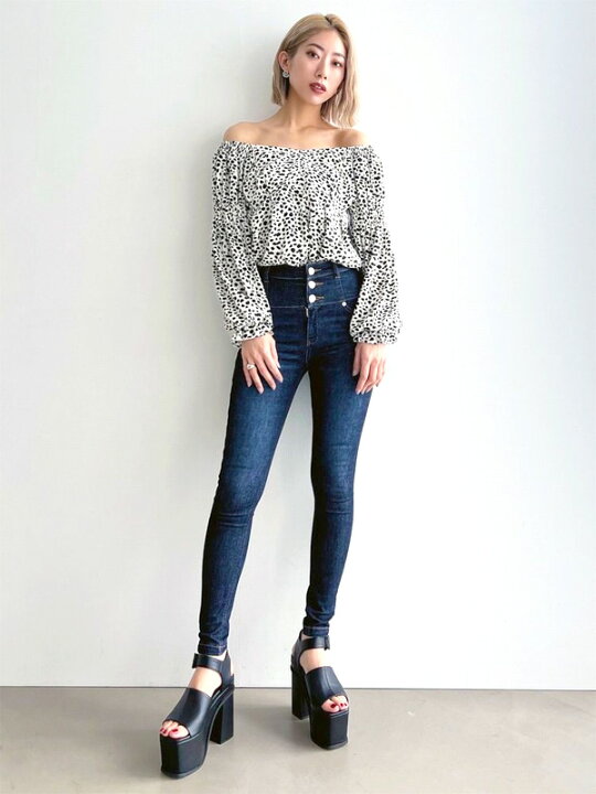 EMODA エモダ スキニー パンツ レディ—ス ストレッチ 黒 デニム  