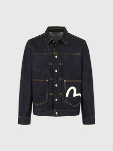 EVISU �G���B�X �W�[���Y �J���� �G�r�X �f�j���W���P�b�g G�W���� 2nd �^�C�v 2ESHTM5DJ1241RXCT Ecru seagull print relaxed fit denim jacket