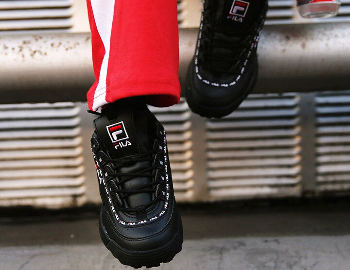 楽天市場 Fila フィラ スニーカー レディース メンズ ユニセックス 厚底 黒 ブラック おしゃれ ダッドシューズ ダッドスニーカー Disruptor 2 Tapey Tape ディスラプター テープライン 厚底スニーカー ダンス Fs1htb1092x F0494 1092 ハロウィン ギフト プレゼント