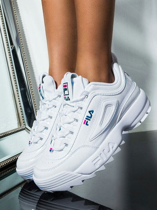 楽天市場】FILA フィラ スニーカー レディース 厚底 白 ホワイト  
