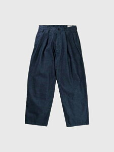 FULLCOUNT GDC �t���J�E���g �f�j�� �p���c �^�b�N �g���E�U�[ �C���f�B�S �u���b�N 9.5oz �� 100% ���C�h ���[�Y �e�[�p�[�h Big Denim Tuck Trousers GFC1001