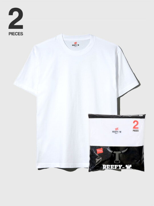 楽天市場 Hanes Beefy ヘインズ ビーフィー Tシャツ メンズ レディース 半袖 黒 白 2枚 ユニセックス 大きいサイズ 綿100 無地 スポーツ カジュアル パックtシャツ パックt カットソー ヘビーウエイト 2枚組 2枚セット 2pack 2pieces 丸首 H5180 Rodeo Bros