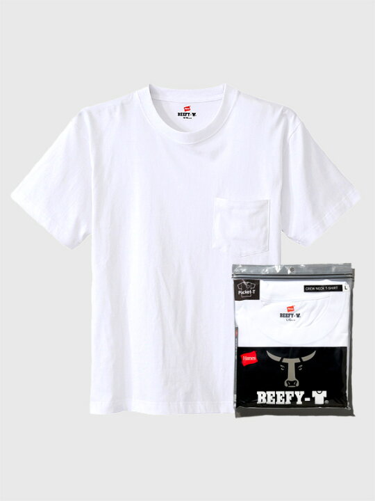 楽天市場 ネコポス送料無料 Hanes Beefy ヘインズ ビーフィー Tシャツ メンズ レディース 半袖 黒 白 ユニセックス 大きいサイズ 綿100 無地 ポケット ポケt スポーツ カジュアル パックt ヘビーウエイト クルーネック 丸胴 H5190 クリスマス ギフト プレゼント