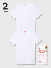 Hanes ヘインズ Tシャツ 半袖 ジャパンフィット メンズ レディース ブランド スポーツ カジュアル シンプル 綿 100% クルーネック ユニセックス Japan Fit 2枚組 2枚セット パックT 白 カットソー インナー 肌着 H5310 新学期 ギフト プレゼント