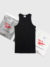 【ネコポス送料無料】Miller ミラー 102c リブ タンクトップ レディース メンズ 綿100 白 黒 インナー アウター おしゃれ シンプル かわいい Panel-rib Tanktop Robert P. Miller ロバート・ピー・ミラー パネル リブ タンク ノースリーブ 110C