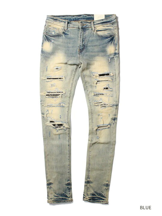 楽天市場】mnml ミニマル スキニー X165 PASLEY STRETCH DENIM 