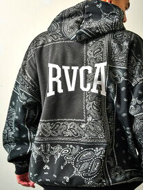 RVCA ルーカ パーカー スウェット プルパーカー メンズ レディース 大き目 おしゃれ かわいい ゆったり ブランド ユニセックス 裏起毛 WRWB HD ビッグルカ ビッグロゴ ペイズリー バンダナ 撥水性 ウィンドプルーフ BE04B-015