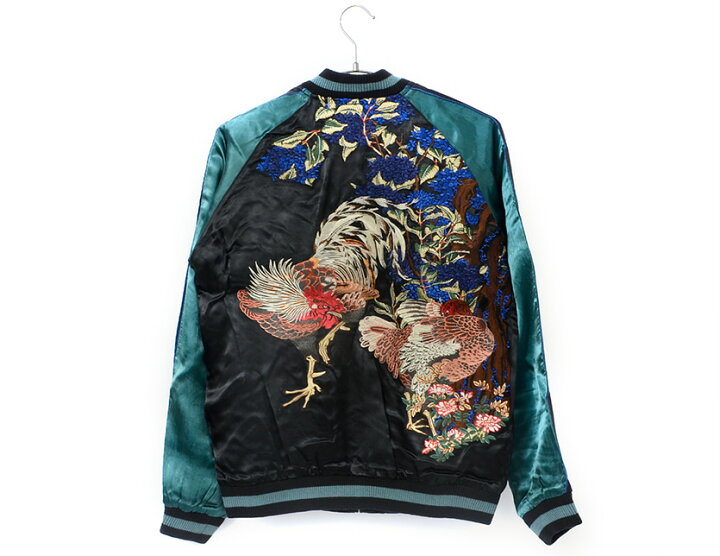 楽天市場】花旅楽団 和柄 スカジャン 鶏 紫陽花 リバーシブル 刺繍  