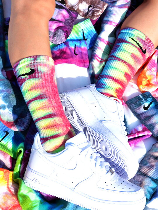 楽天市場 Sock Sammy Jo ソックサミ ジョー ソックス レディース メンズ おしゃれ かわいい ブランド 靴下 ユニセックス Nike ナイキ Atmospheric Crew Socks タイダイ柄 染め ダンス ストリート スケーター カジュアル スポーツ Ssj7777 夏休み ギフト プレゼント