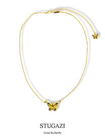 【在庫処分】STUGAZI スガジ メンズ レディース ユニセックス シンプル ゴールド ブランド おしゃれ かわいい Butterfly NECKLACE GOLD バタフライ 蝶 チョウ インフルエンサー G-dragon Kris wu 着用ブランド 44521 父の日 ギフト プレゼント