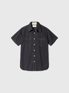 SUGAR CANE �V���K�[�P�[�� �V���c ���� FICTION ROMANCE 8.5oz. BLACK WABASH STRIPE WORK SHIRT SHORT SLEEVE �u���b�N �E�H�o�b�V�� ���{�� ���m SC36267