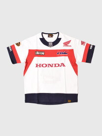 VANSON HONDA バンソン ホンダ Tシャツ メンズ レディ―ス 半袖 大きいサイズ ホンダレーシング HRC レーシングTシャツ WINGマーク トリコロール バンソンレザー 本田 ホンダ バイカー バイク アメカジ 刺繍 ワッペン 単車 HRV-2401 父の日 ギフト プレゼント