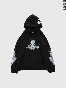 MASTERMIND WORLD × BETTY BOOP �}�X�^�[�}�C���h ���[���h �t�[�f�B�[ �x�e�B����� �R���{ �X�J�� �X�E�F�b�g �p�[�J�[ �v���p�[�J�[ BOXY FIT MW25C15-SW201 HOODIE SWEATSHIRT