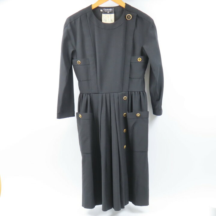 楽天市場】シャネル ロングワンピース 服 ココマーク 36 長袖 ウール  