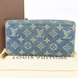 ルイヴィトン ジッピーウォレット ヴィンテージ モノグラムデニム ラウンドファスナー長財布 デニム ブルー【中古】美品 本物 LOUIS VUITTON